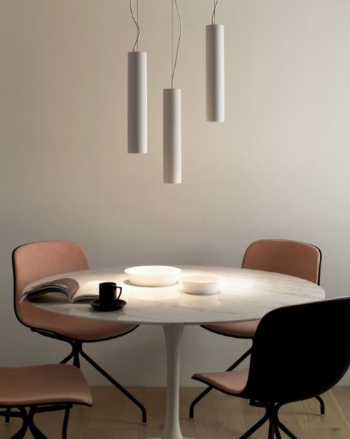 Modern Plaster Cylinder Pendant Light
